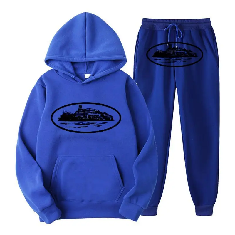 Women Navy Hoodie Pants Set Hip Hop Casual Winter - Image 29