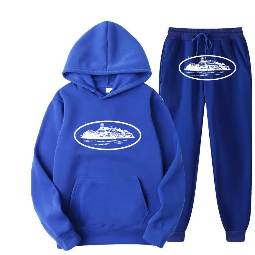 Women Navy Hoodie Pants Set Hip Hop Casual Winter - Image 9