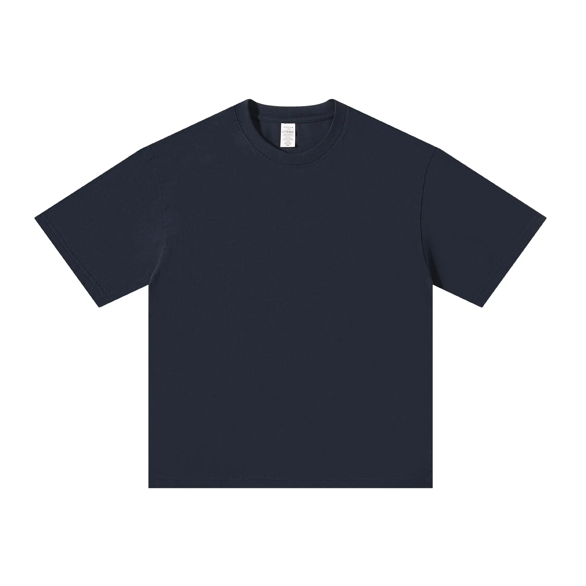 Men White Cotton T-Shirt Short Sleeve Loose Fit - Image 6