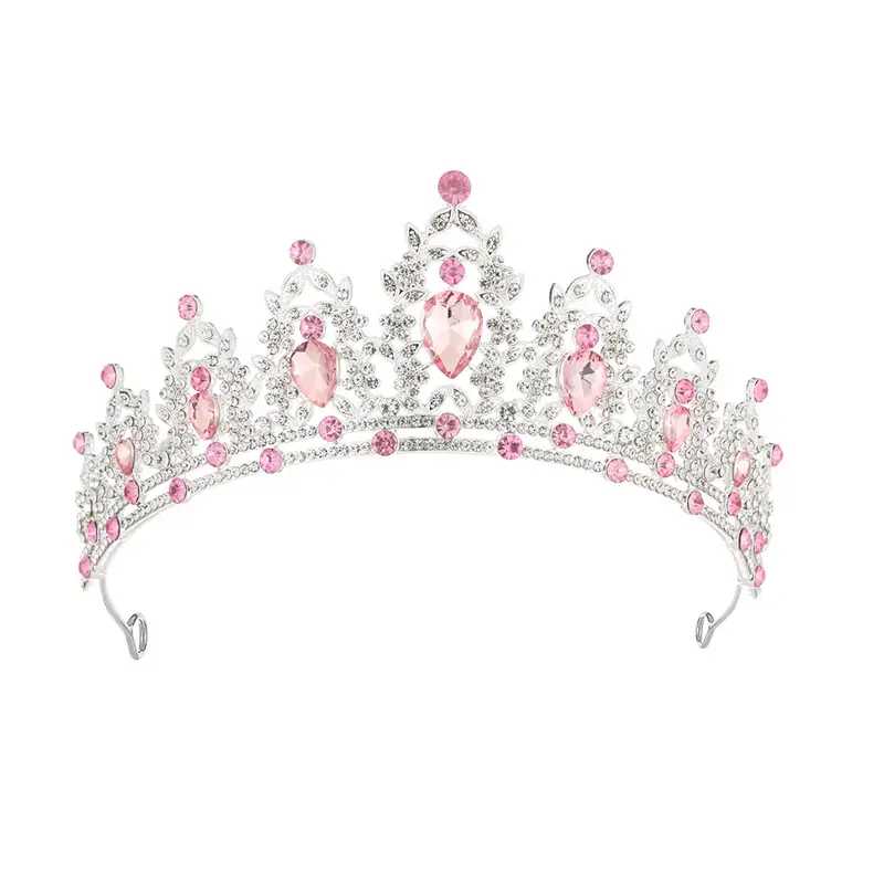 European Wedding Crown Red Crystal Princess Queen Hair Crown — feature 10