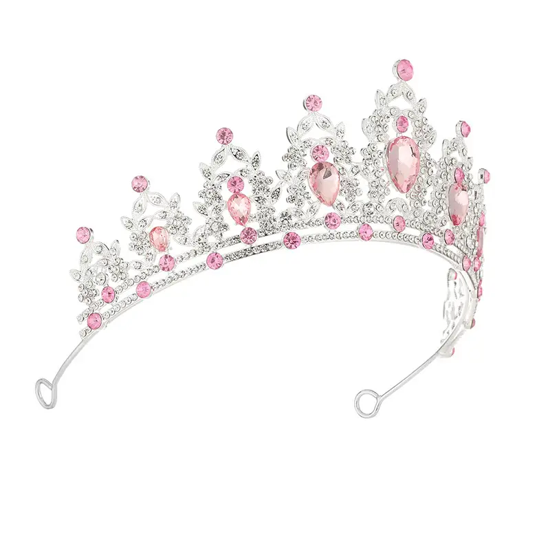 European Wedding Crown Red Crystal Princess Queen Hair Crown — feature 11