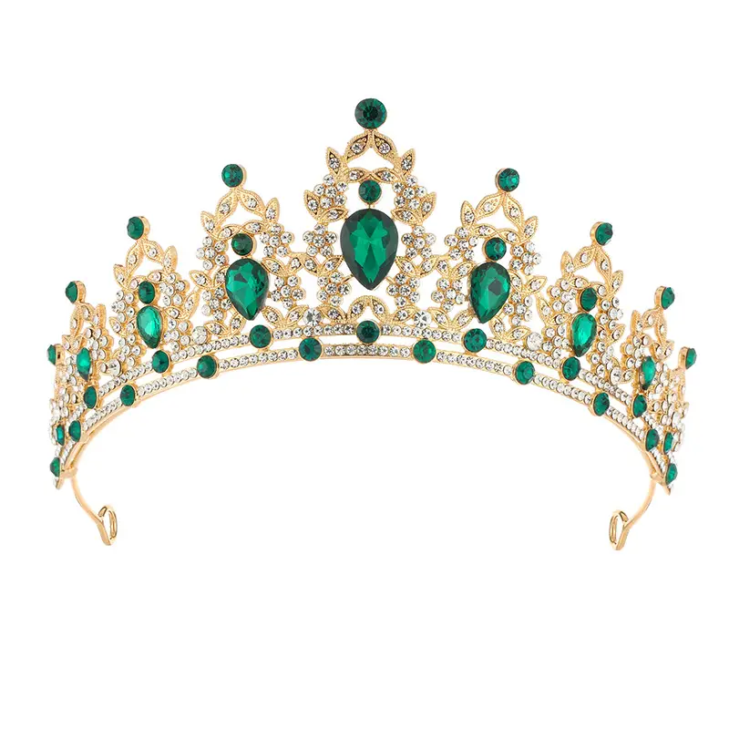 European Wedding Crown Red Crystal Princess Queen Hair Crown — feature 2
