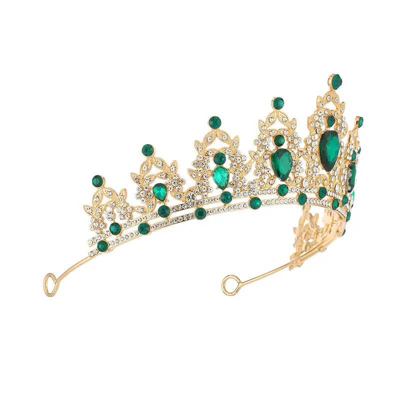 European Wedding Crown Red Crystal Princess Queen Hair Crown — feature 3