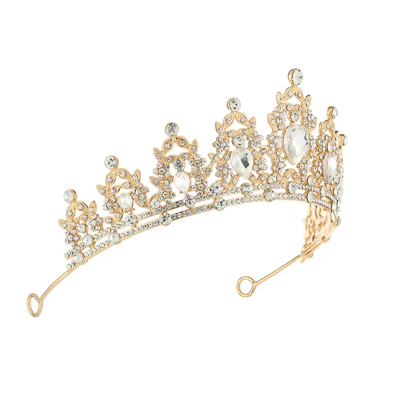 European Wedding Crown Red Crystal Princess Queen Hair Crown — feature 5