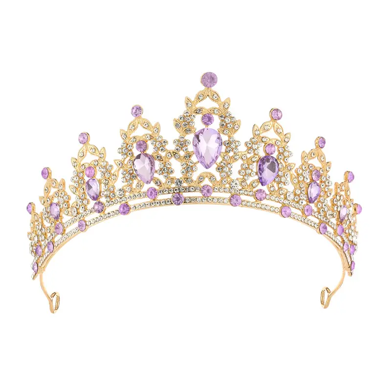 European Wedding Crown Red Crystal Princess Queen Hair Crown — feature 8