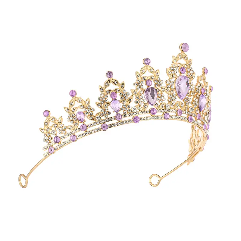 European Wedding Crown Red Crystal Princess Queen Hair Crown — feature 9