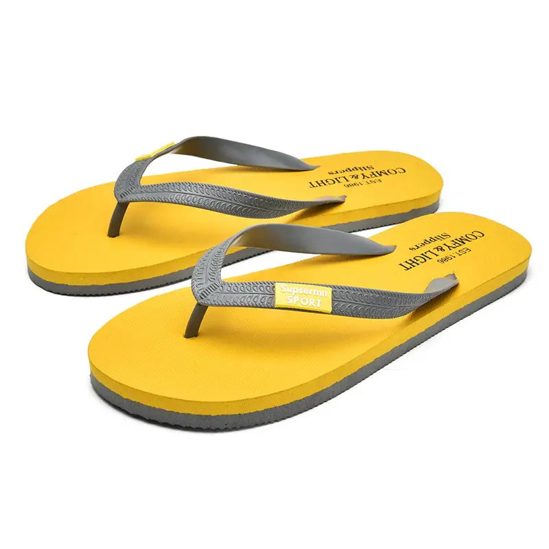 Men's Yellow Cross-border Flip Flops Plus Size - Image 5