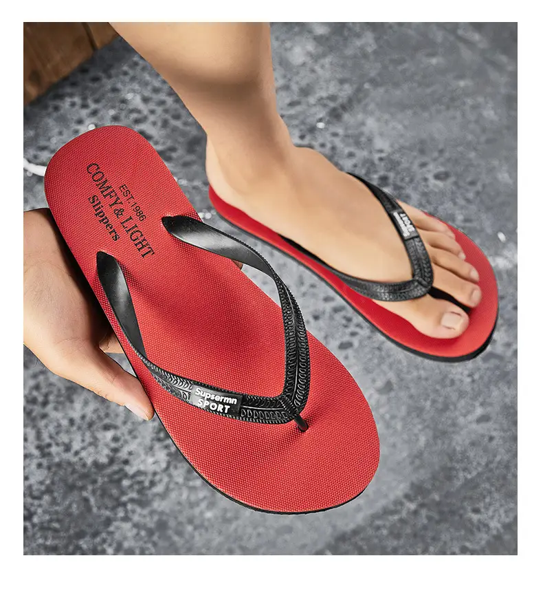 Men's Yellow Cross-border Flip Flops Plus Size — feature 14