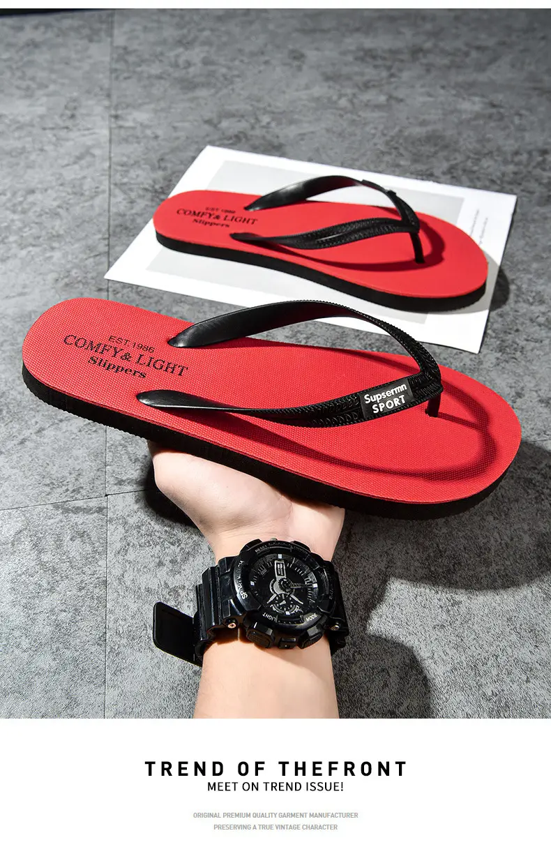 Men's Yellow Cross-border Flip Flops Plus Size — feature 15