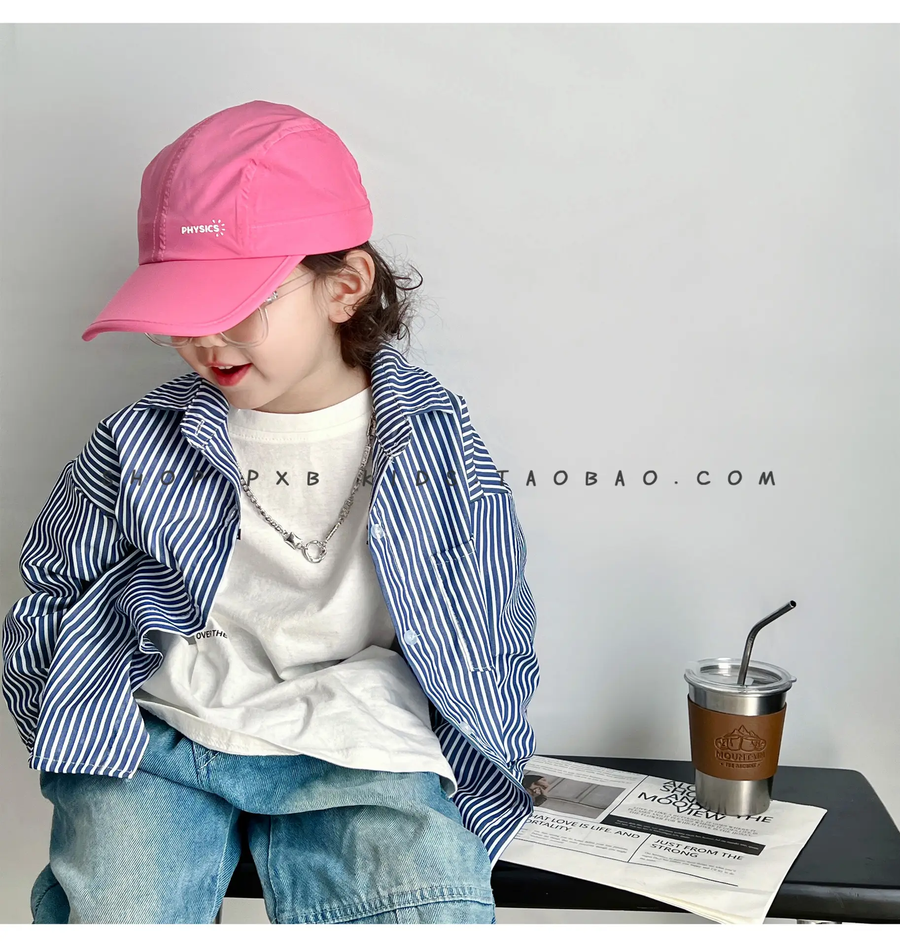 Pink Beaded Cap for Girls Kids UV Protective — feature 2