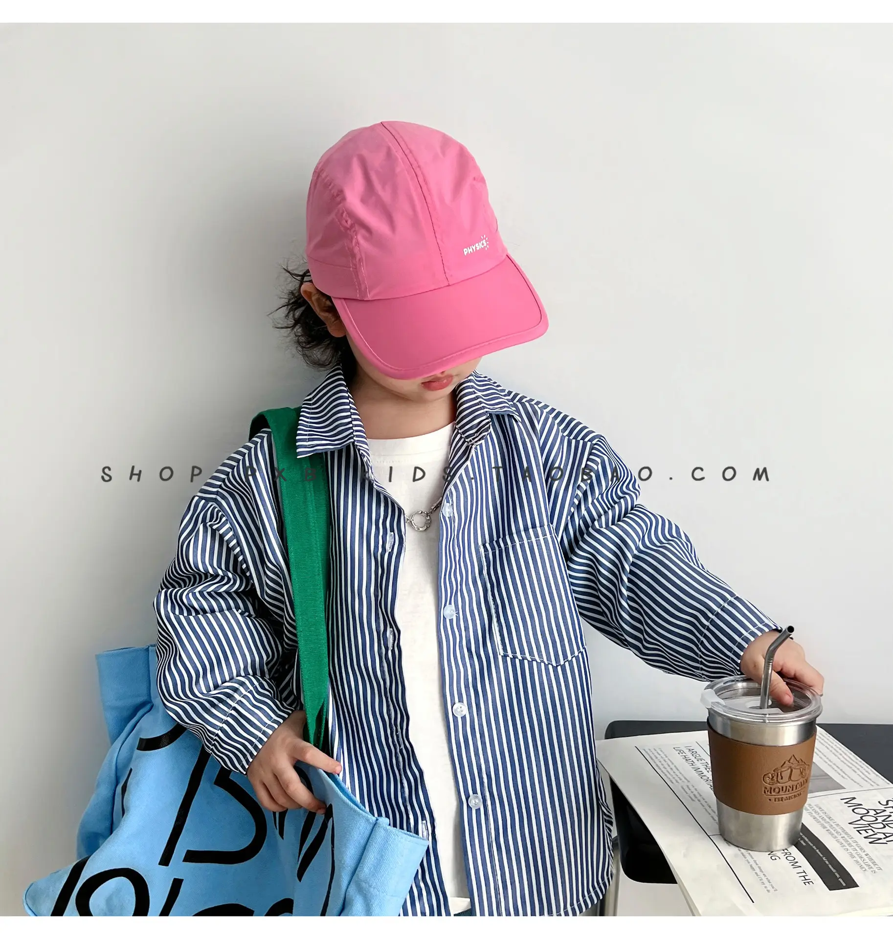 Pink Beaded Cap for Girls Kids UV Protective — feature 3