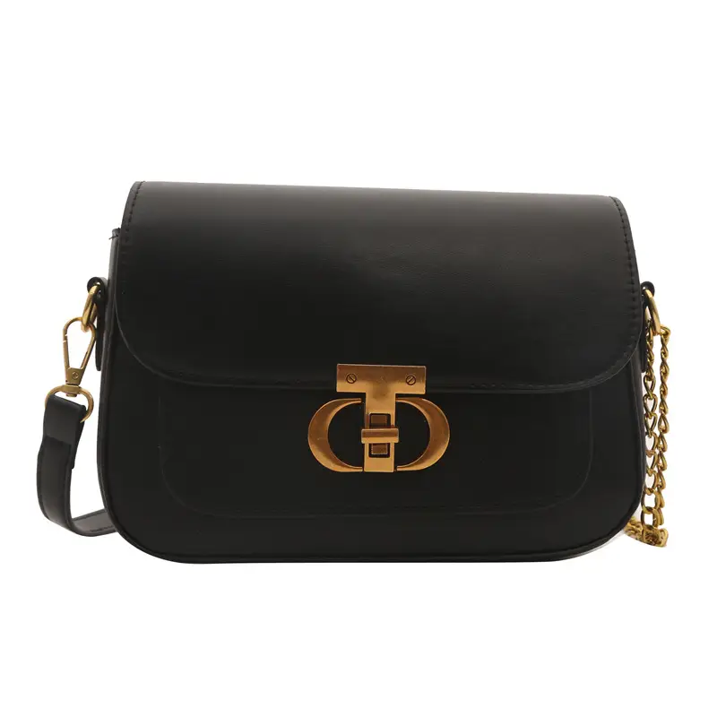 Retro Lock Blue Chain Crossbody Bag - Image 11