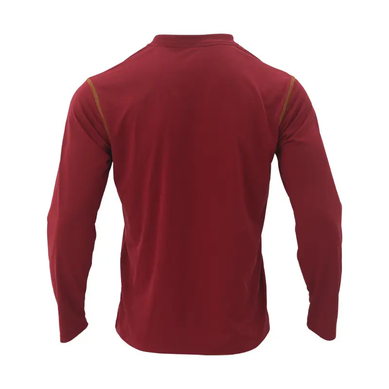 Men Dark Blue Knit Long Sleeve T-Shirt Button Front — feature 26