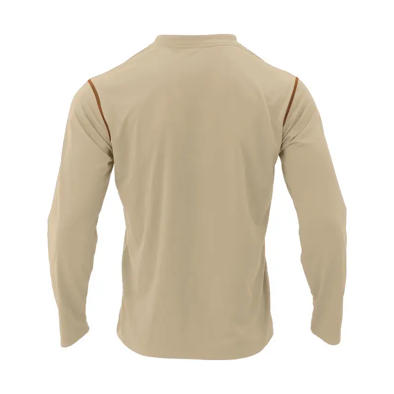 Men Dark Blue Knit Long Sleeve T-Shirt Button Front — feature 40