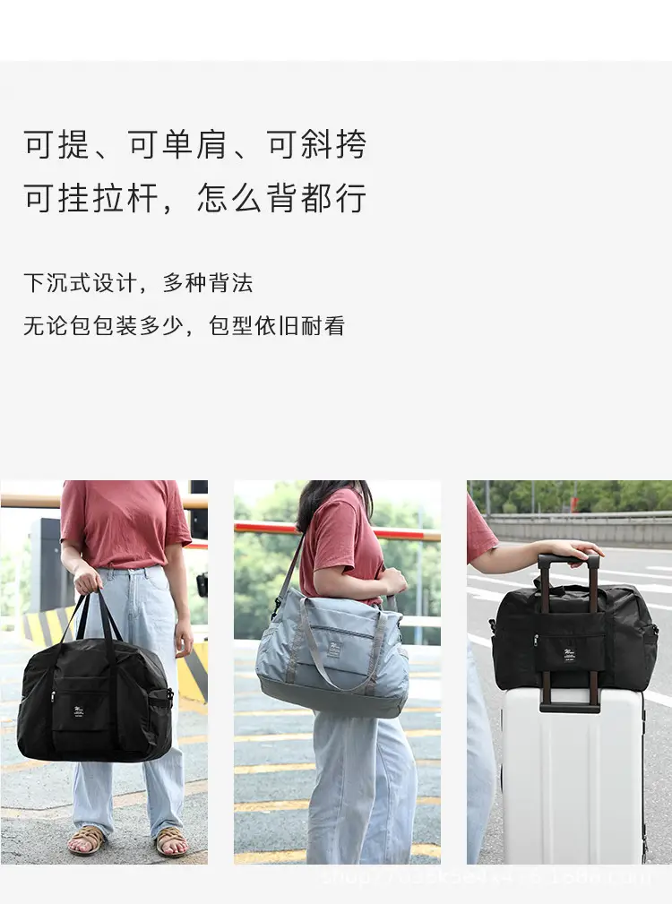 Large Capacity Crossbody Travel Bag Black 42cm — feature 11