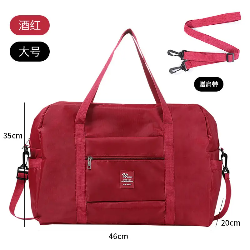 Large Capacity Crossbody Travel Bag Black 42cm - Image 2