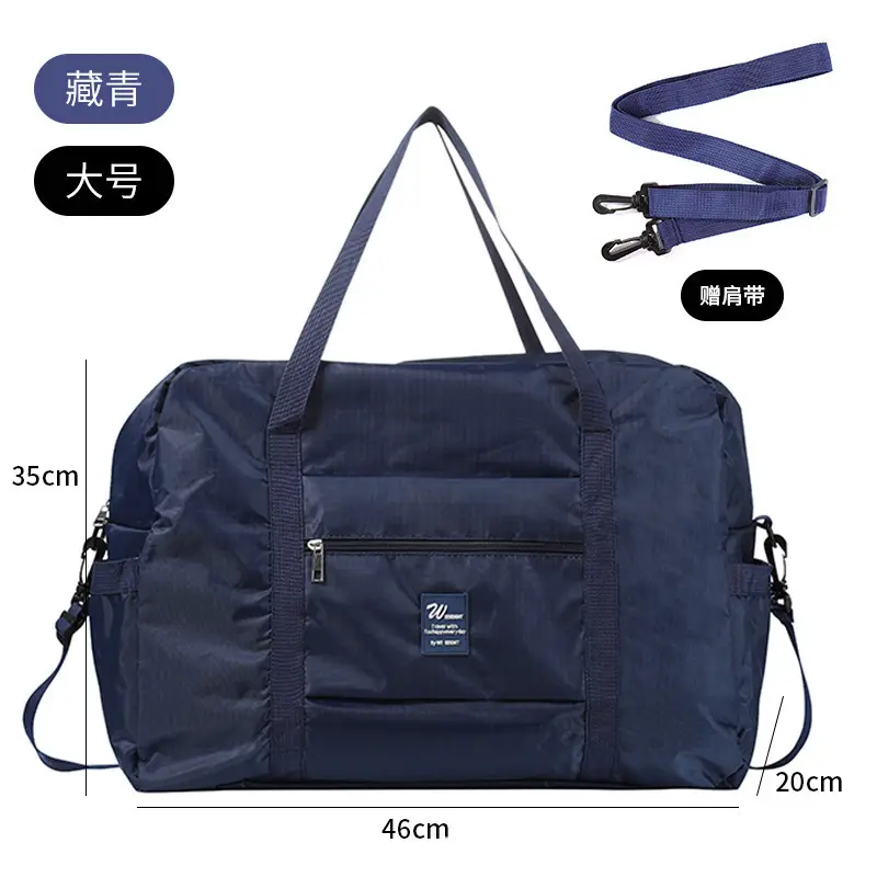 Large Capacity Crossbody Travel Bag Black 42cm - Image 3