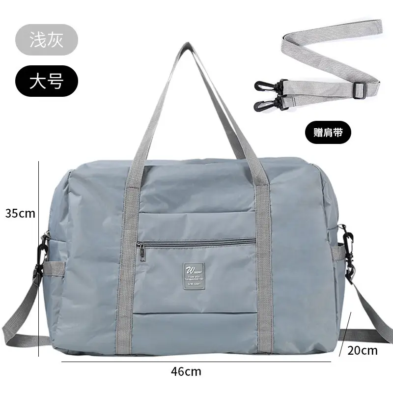 Large Capacity Crossbody Travel Bag Black 42cm - Image 4