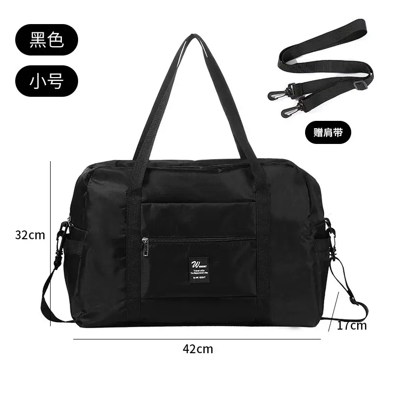 Large Capacity Crossbody Travel Bag Black 42cm - Image 5