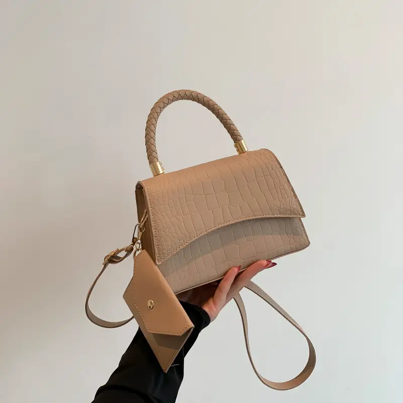 Pink Textured Shoulder Bag for Women 2024 - Image 3