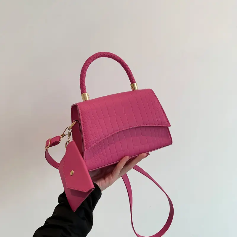 Pink Textured Shoulder Bag for Women 2024 - Image 6