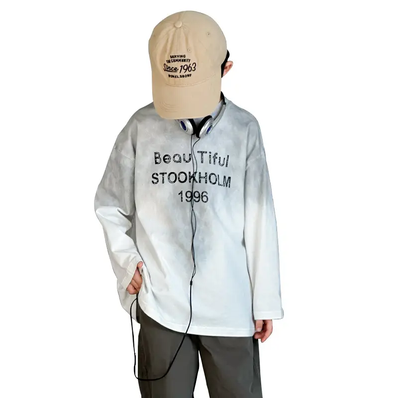 Spring Boys Long Sleeve Letter Top Grey 1996