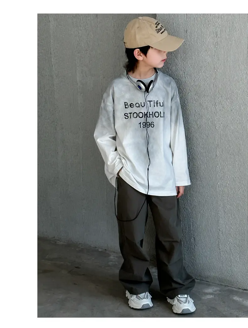 Spring Boys Long Sleeve Letter Top Grey 1996 — feature 10