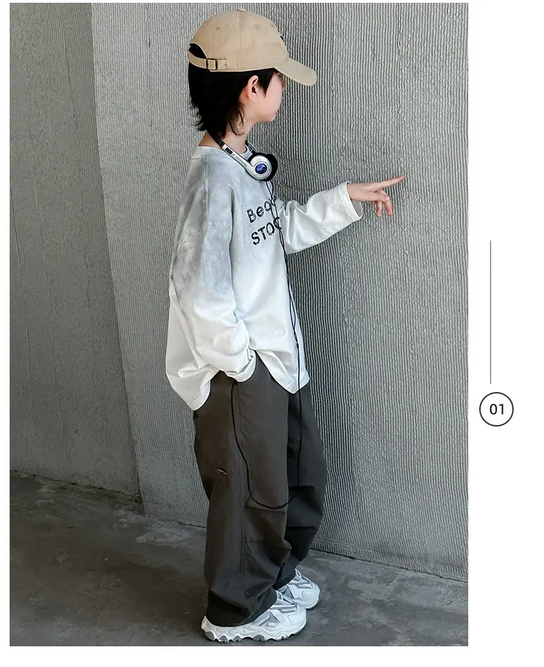 Spring Boys Long Sleeve Letter Top Grey 1996 — feature 13