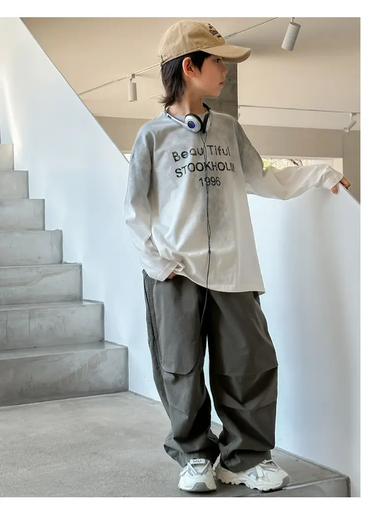 Spring Boys Long Sleeve Letter Top Grey 1996 — feature 15