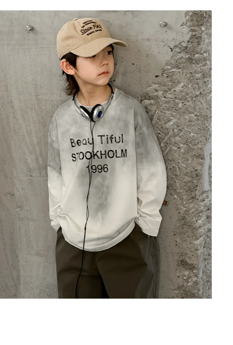 Spring Boys Long Sleeve Letter Top Grey 1996 — feature 17