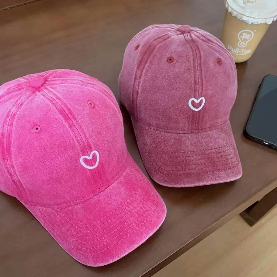 Women Pink Heart Cap 2024 Peak Cap - Image 13