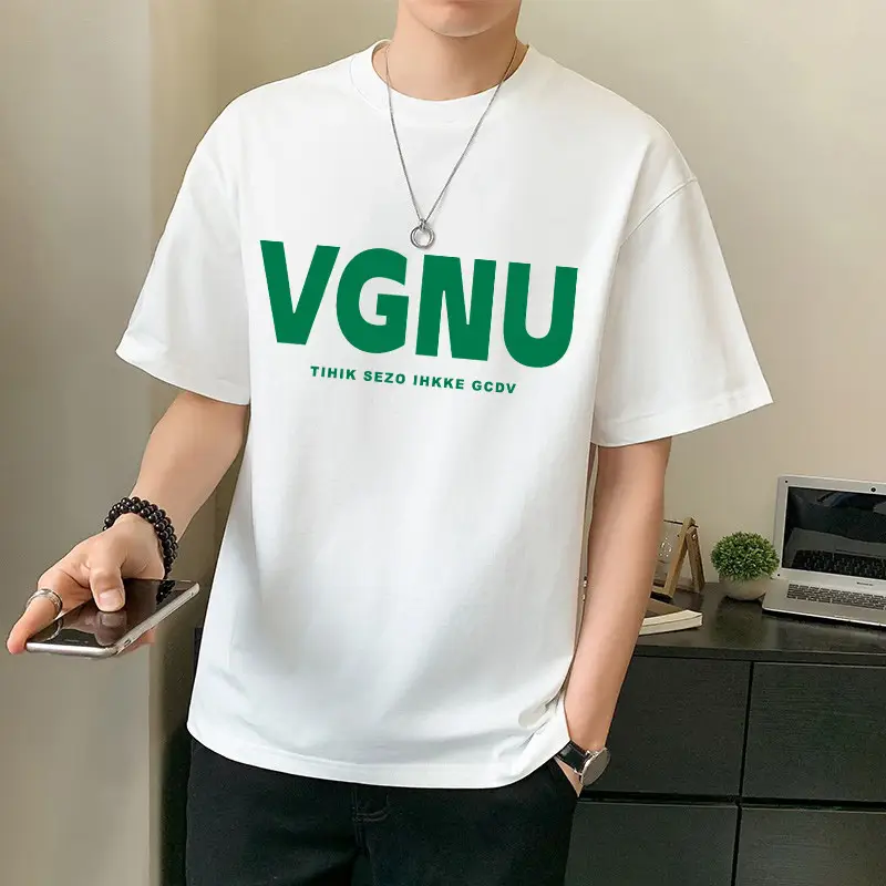 Men Pure Cotton Heart Print T-Shirt Black Loose Fit