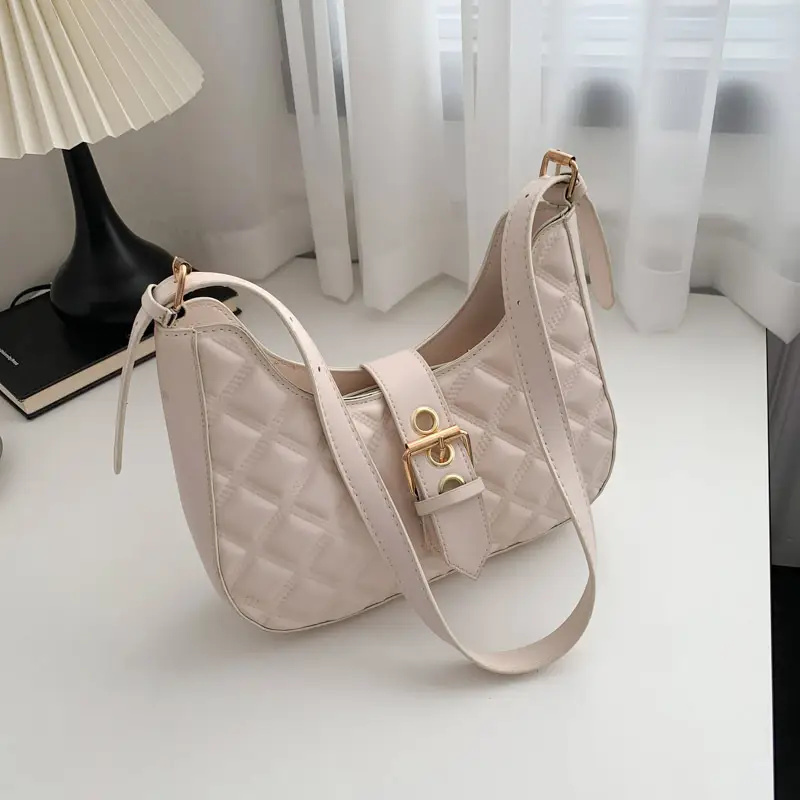 Green Rhombus Embroidery Shoulder Bag for Women - Image 8