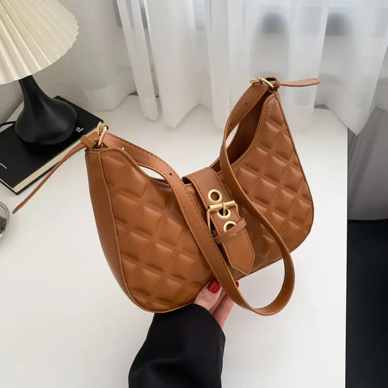 Green Rhombus Embroidery Shoulder Bag for Women - Image 10