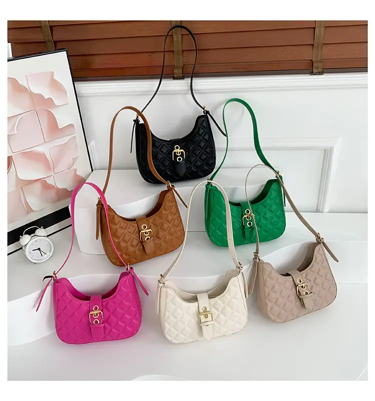 Green Rhombus Embroidery Shoulder Bag for Women — feature 32