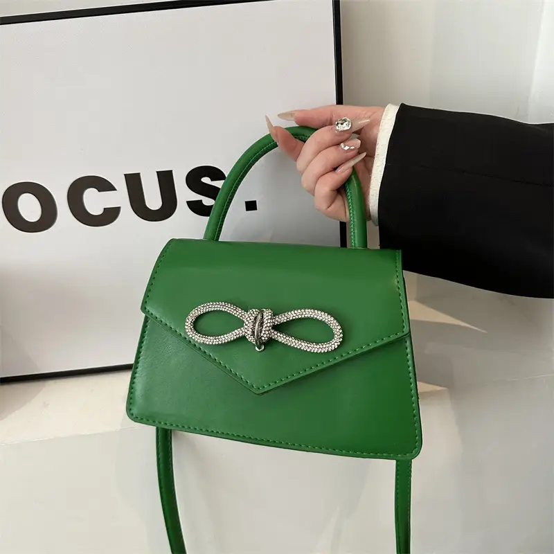 Green Square Shoulder Messenger Bag for Women - Image 8