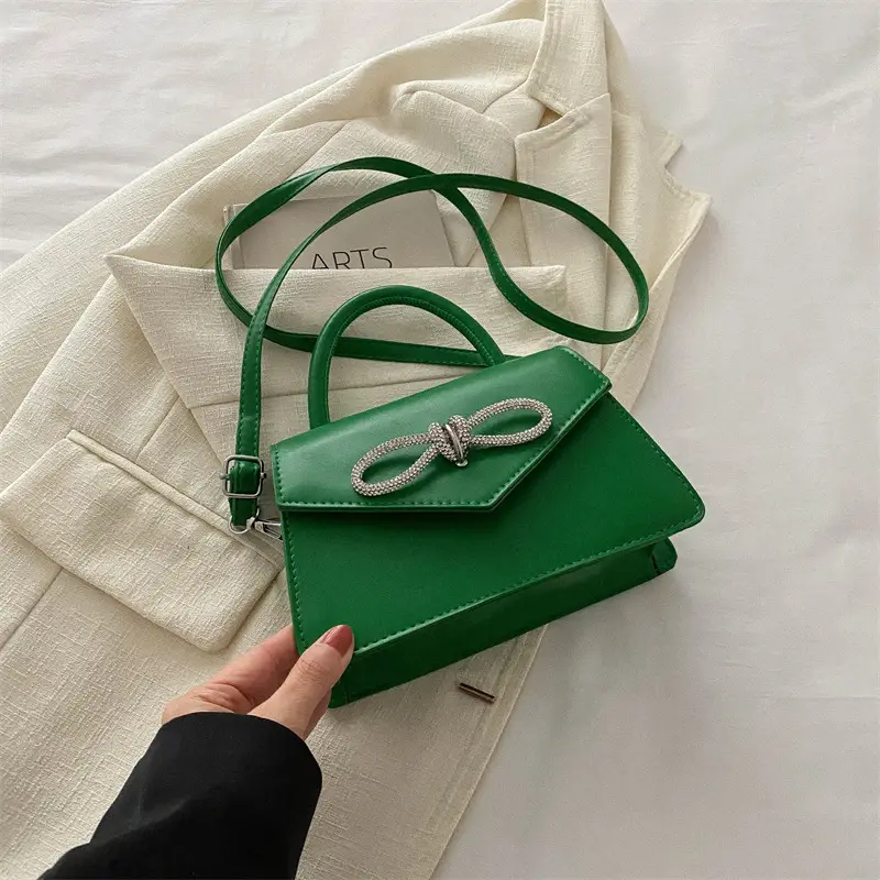 Green Square Shoulder Messenger Bag for Women - Image 4