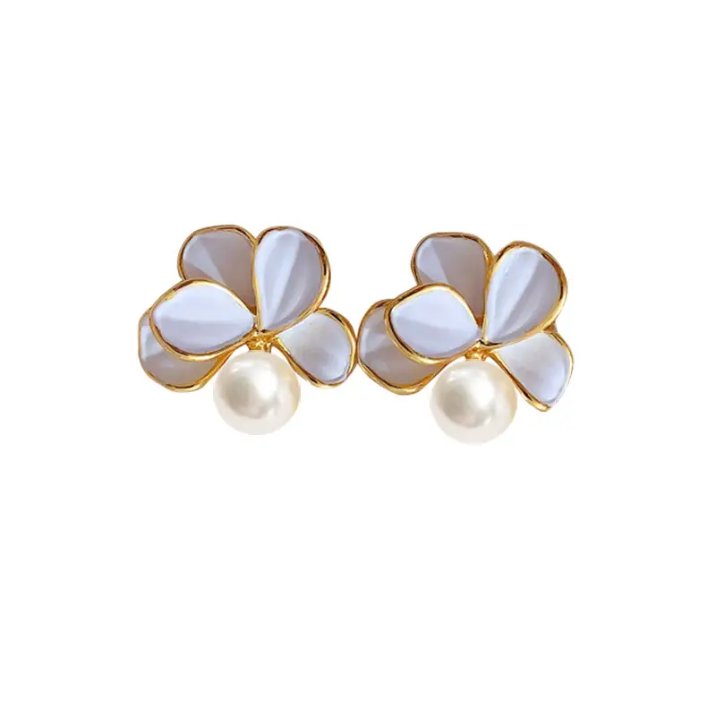 Butterfly Pearl Earrings Gold Plated White Pearl - Image 8