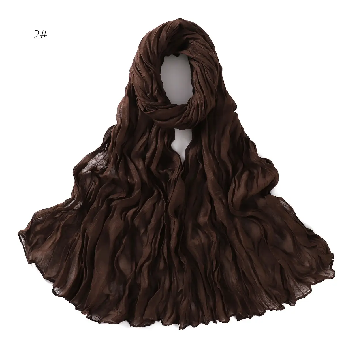 Brown Silk Scarf for Women, 3#, Wrinkle-Free, Lightweight — feature 12