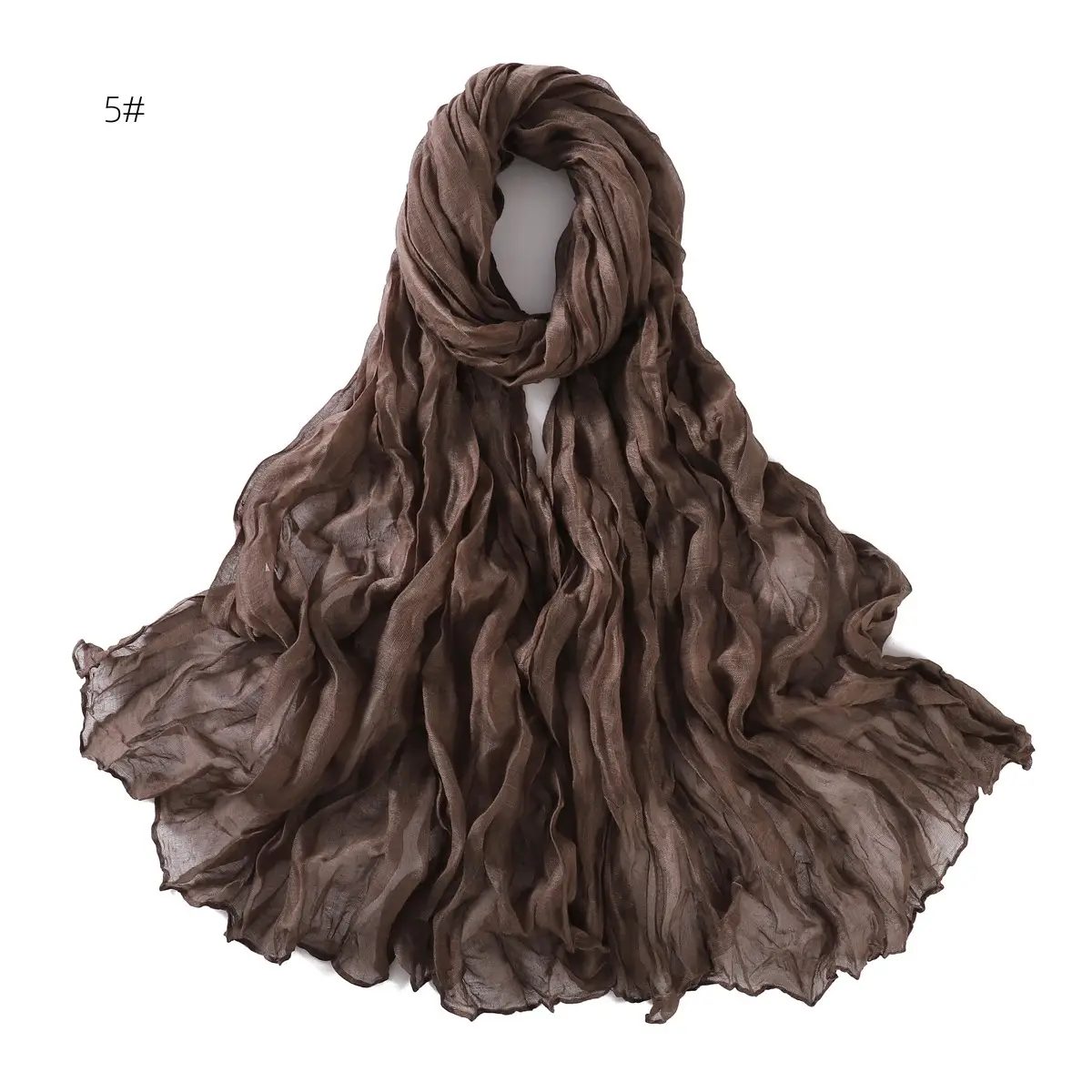 Brown Silk Scarf for Women, 3#, Wrinkle-Free, Lightweight — feature 15
