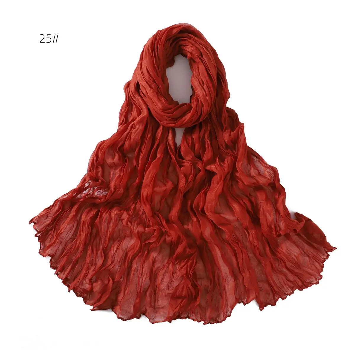 Brown Silk Scarf for Women, 3#, Wrinkle-Free, Lightweight — feature 35
