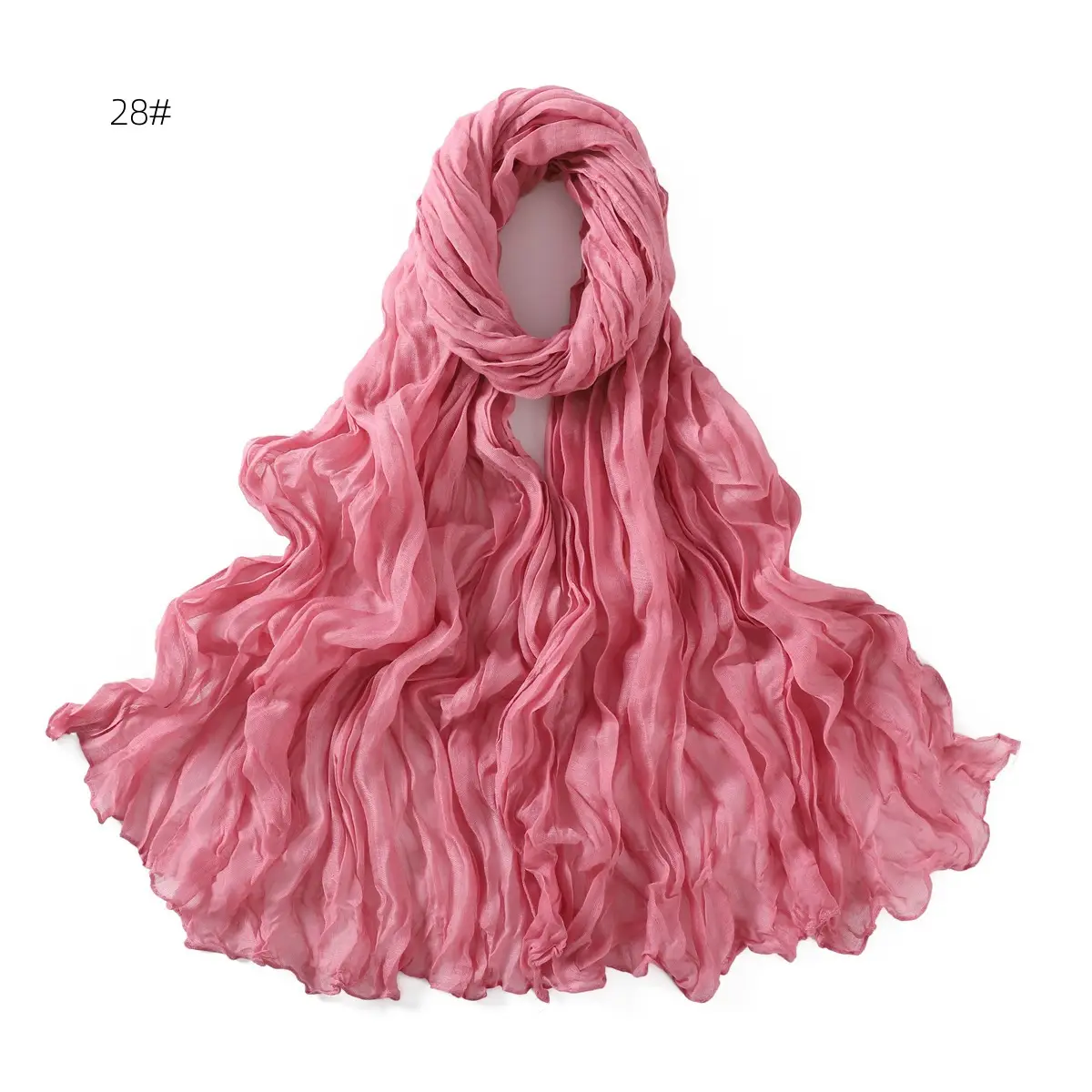 Brown Silk Scarf for Women, 3#, Wrinkle-Free, Lightweight — feature 38