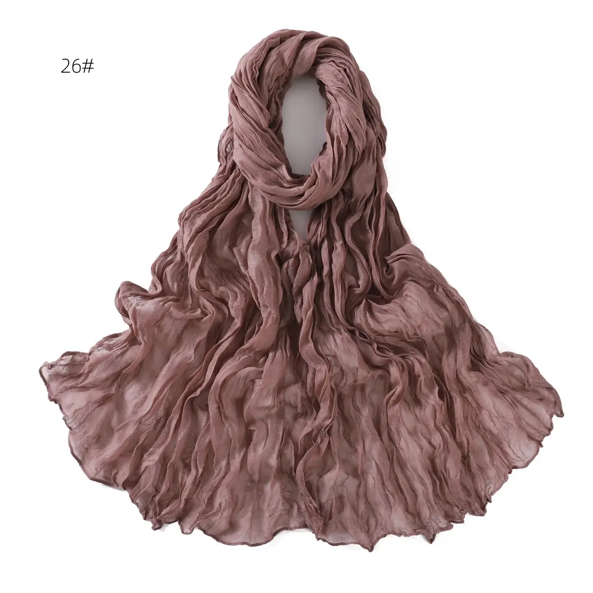 Brown Silk Scarf for Women, 3#, Wrinkle-Free, Lightweight - Image 27