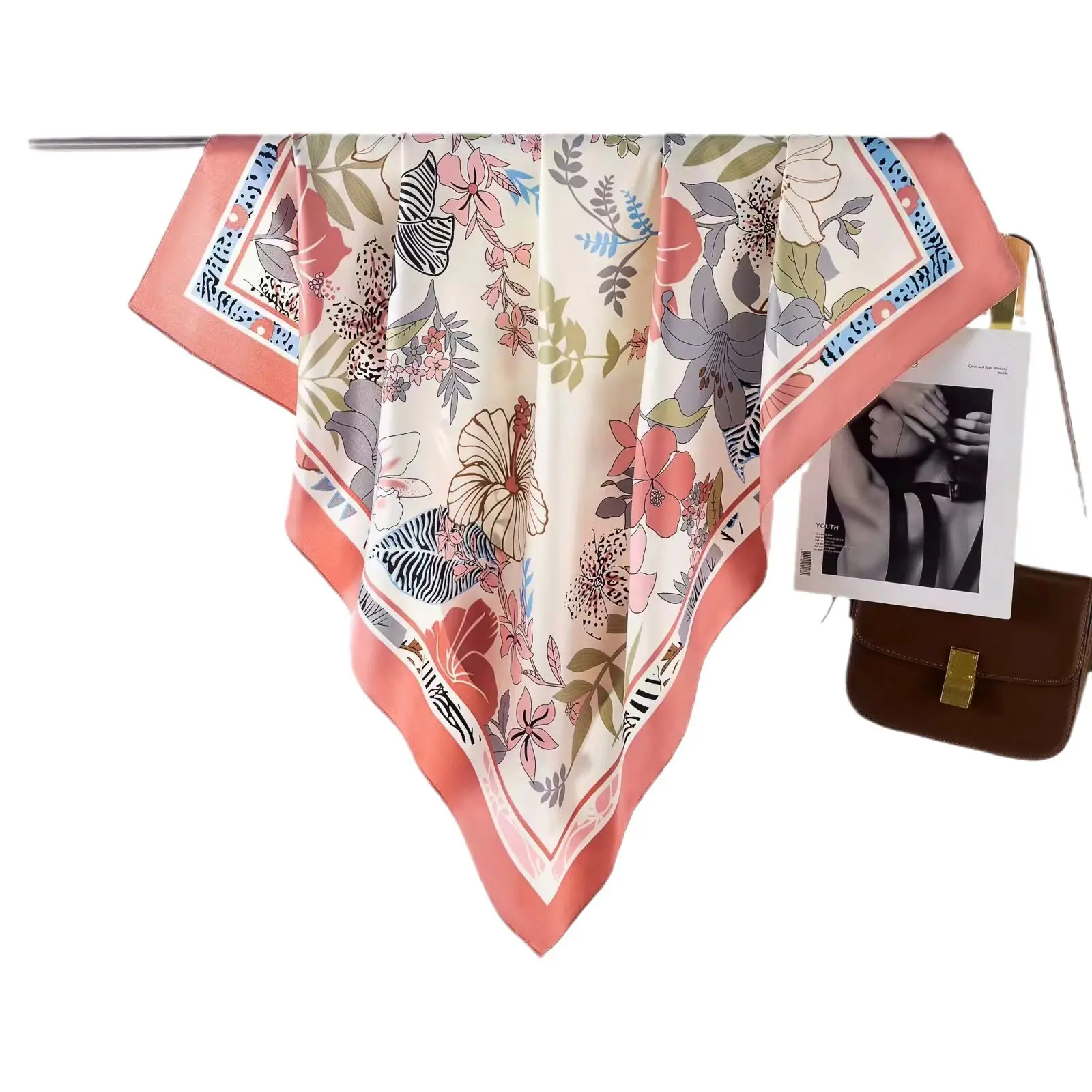 New European Printed Silk Scarf 90cm Large — feature 2