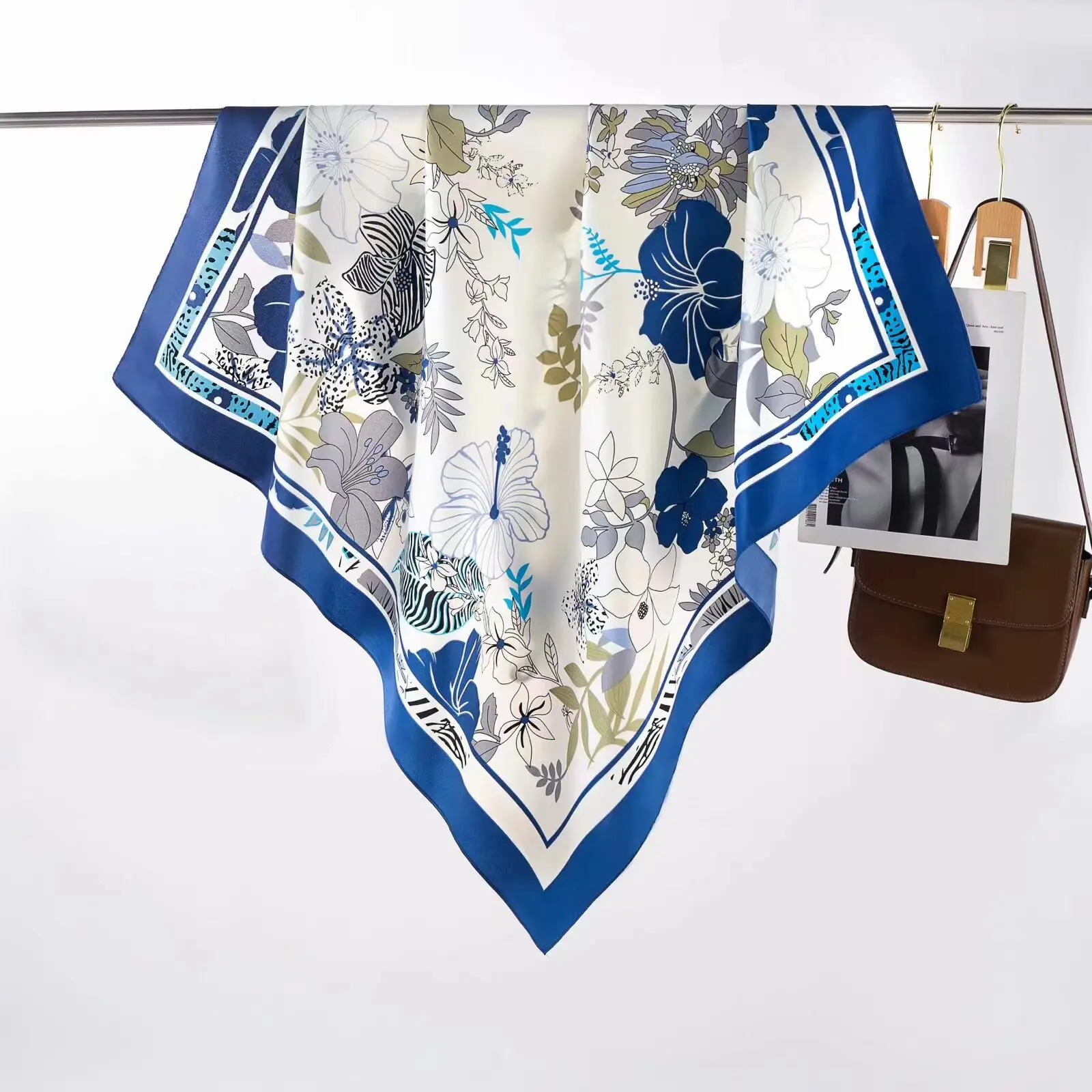 New European Printed Silk Scarf 90cm Large — feature 4