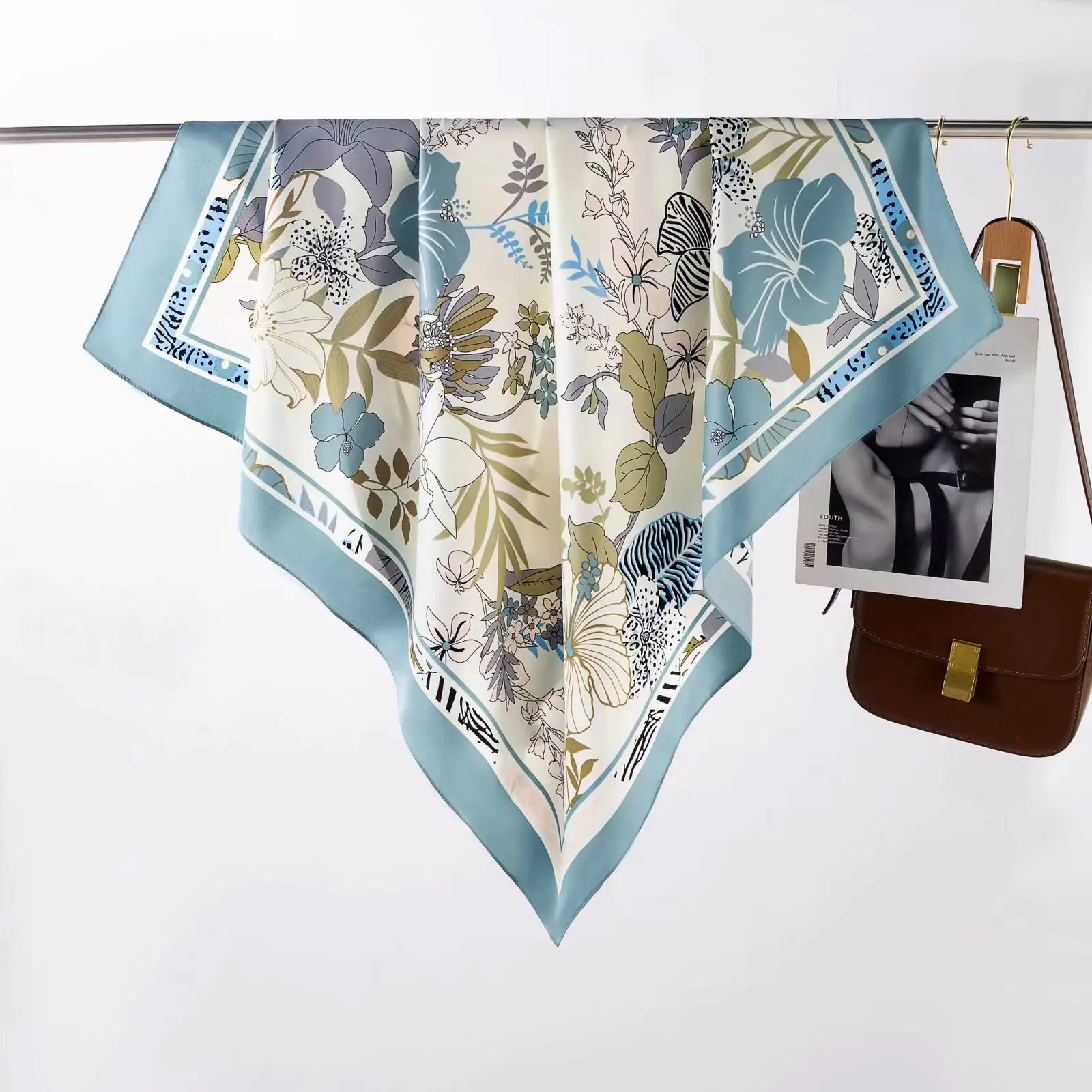 New European Printed Silk Scarf 90cm Large — feature 5