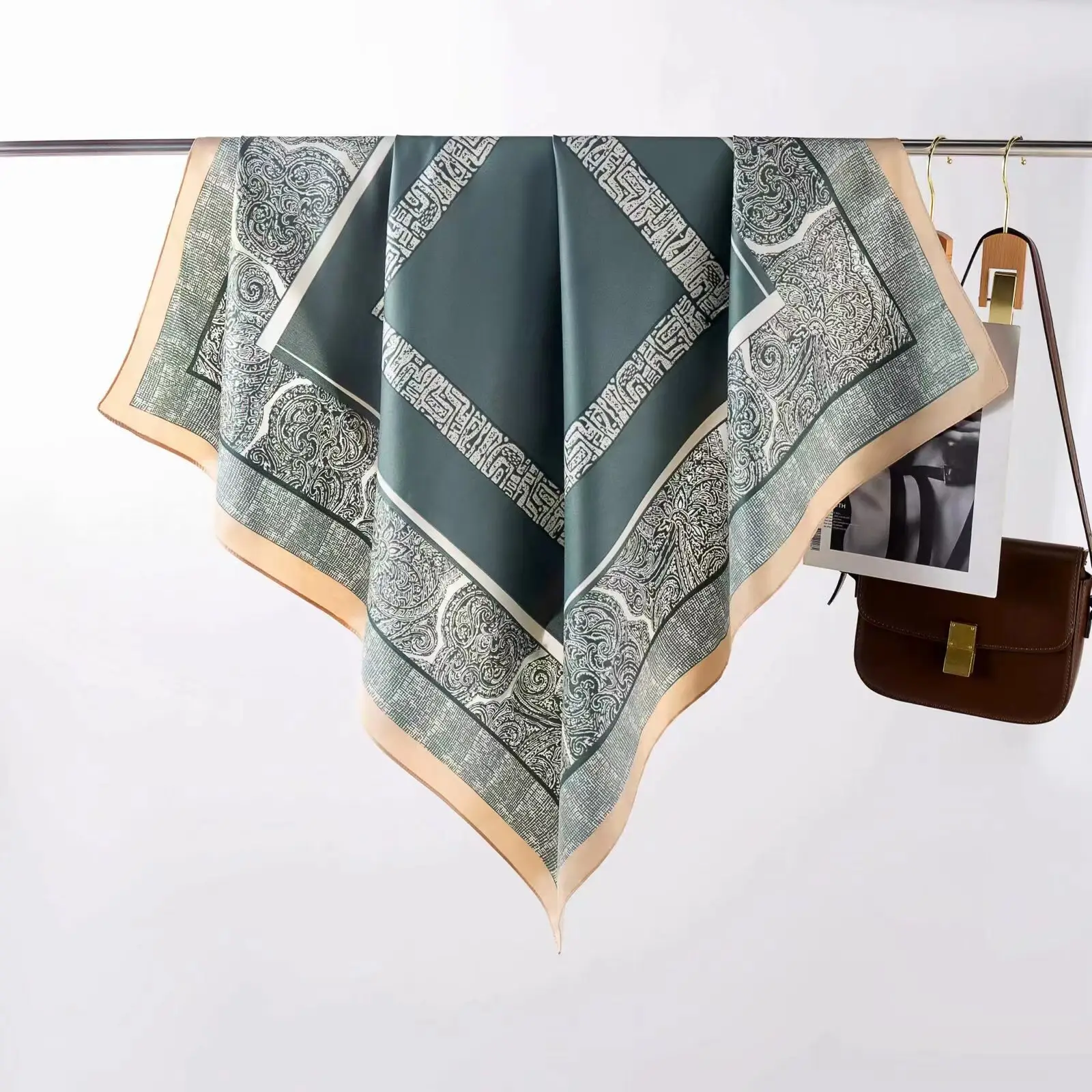 New European Printed Silk Scarf 90cm Large — feature 6