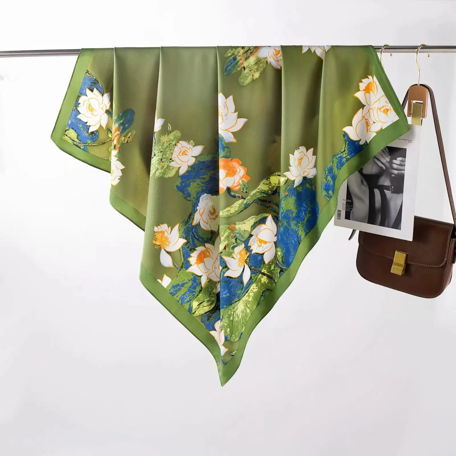 New European Printed Silk Scarf 90cm Large — feature 7