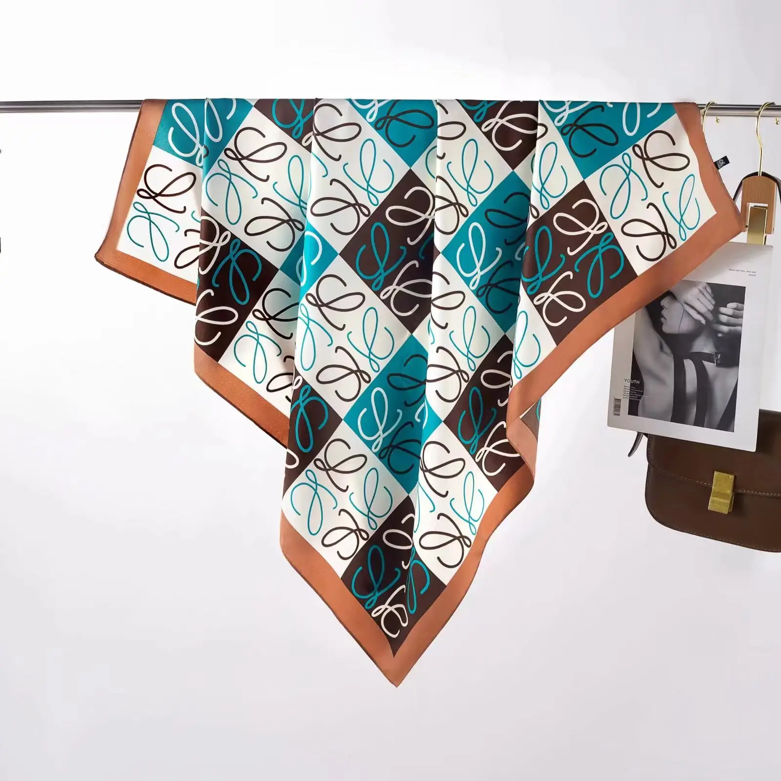 New European Printed Silk Scarf 90cm Large - Image 13