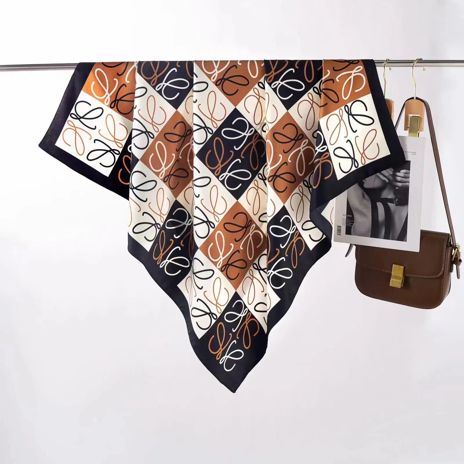 New European Printed Silk Scarf 90cm Large - Image 15